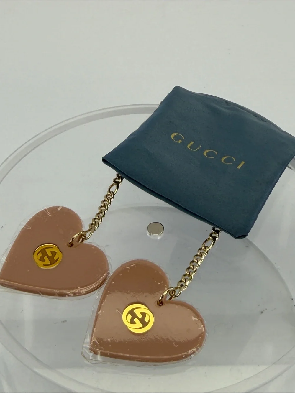 Gucci Pink Heart Charm Sunglasses Charms - Gold Accents